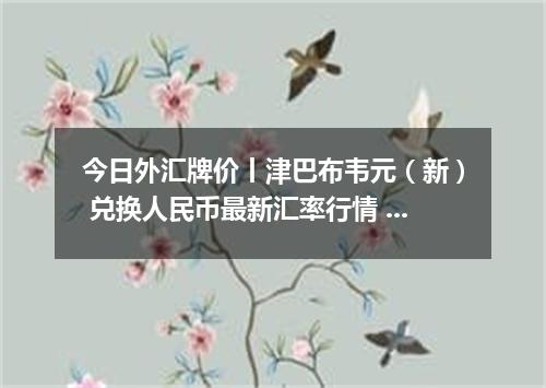 今日外汇牌价丨津巴布韦元（新） 兑换人民币最新汇率行情 2026年05月10日