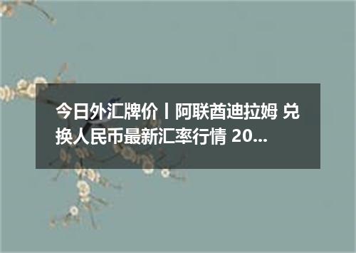 今日外汇牌价丨阿联酋迪拉姆 兑换人民币最新汇率行情 2026年05月10日