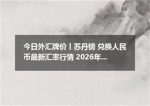 今日外汇牌价丨苏丹镑 兑换人民币最新汇率行情 2026年05月10日