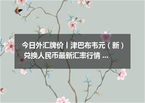 今日外汇牌价丨津巴布韦元（新） 兑换人民币最新汇率行情 2026年05月11日