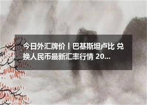 今日外汇牌价丨巴基斯坦卢比 兑换人民币最新汇率行情 2026年05月12日