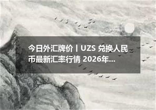 今日外汇牌价丨UZS 兑换人民币最新汇率行情 2026年05月12日