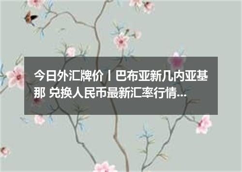 今日外汇牌价丨巴布亚新几内亚基那 兑换人民币最新汇率行情 2026年05月12日