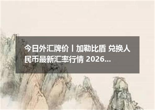 今日外汇牌价丨加勒比盾 兑换人民币最新汇率行情 2026年05月12日