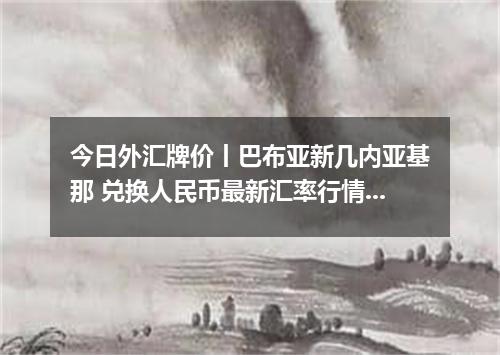 今日外汇牌价丨巴布亚新几内亚基那 兑换人民币最新汇率行情 2026年05月13日