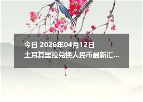 今日 2026年04月12日 土耳其里拉兑换人民币最新汇率行情