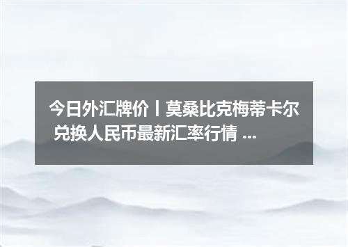 今日外汇牌价丨莫桑比克梅蒂卡尔 兑换人民币最新汇率行情 2026年05月14日