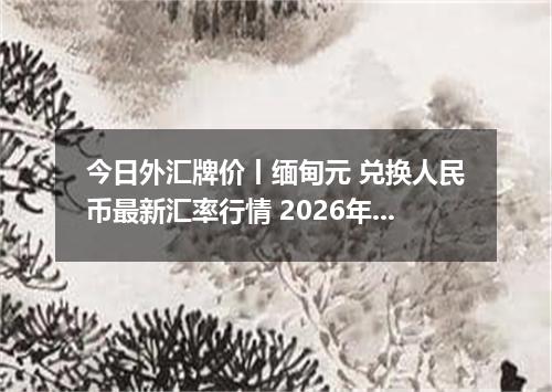 今日外汇牌价丨缅甸元 兑换人民币最新汇率行情 2026年05月14日