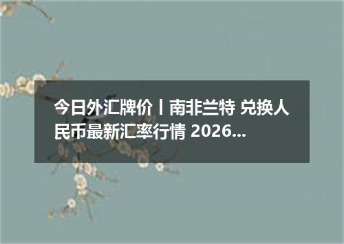 今日外汇牌价丨南非兰特 兑换人民币最新汇率行情 2026年05月15日