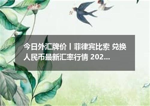 今日外汇牌价丨菲律宾比索 兑换人民币最新汇率行情 2026年05月15日