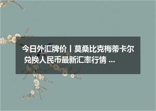 今日外汇牌价丨莫桑比克梅蒂卡尔 兑换人民币最新汇率行情 2026年05月16日