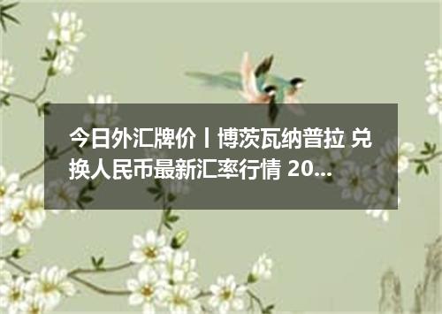 今日外汇牌价丨博茨瓦纳普拉 兑换人民币最新汇率行情 2026年05月17日