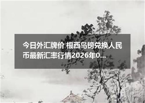 今日外汇牌价 根西岛镑兑换人民币最新汇率行情2026年04月12日