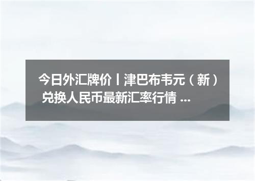 今日外汇牌价丨津巴布韦元（新） 兑换人民币最新汇率行情 2026年05月18日