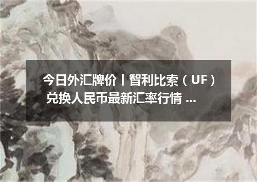 今日外汇牌价丨智利比索（UF） 兑换人民币最新汇率行情 2026年05月19日