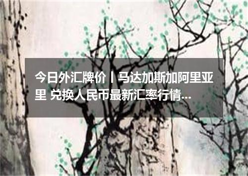 今日外汇牌价丨马达加斯加阿里亚里 兑换人民币最新汇率行情 2026年05月19日