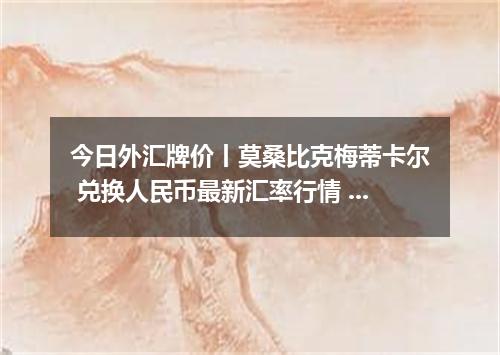 今日外汇牌价丨莫桑比克梅蒂卡尔 兑换人民币最新汇率行情 2026年04月12日