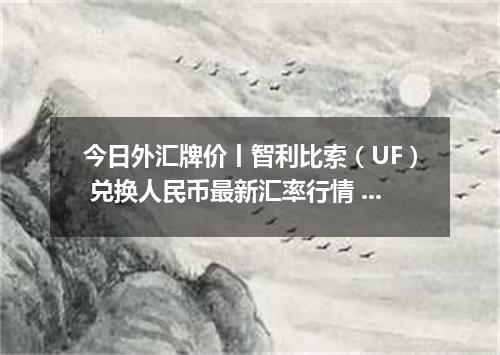 今日外汇牌价丨智利比索（UF） 兑换人民币最新汇率行情 2026年05月20日