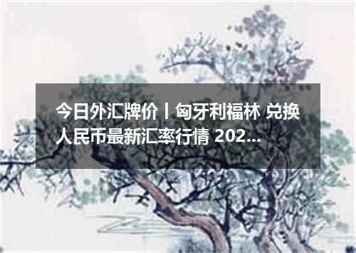 今日外汇牌价丨匈牙利福林 兑换人民币最新汇率行情 2026年05月20日