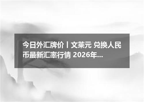 今日外汇牌价丨文莱元 兑换人民币最新汇率行情 2026年05月20日