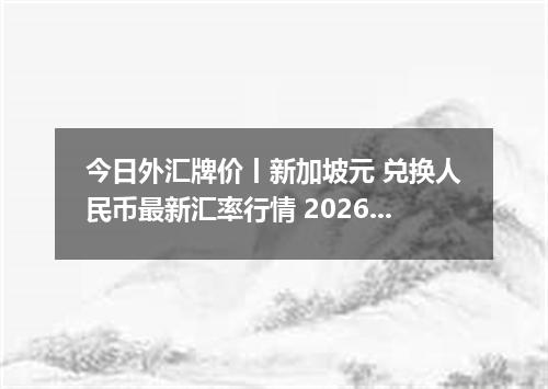 今日外汇牌价丨新加坡元 兑换人民币最新汇率行情 2026年04月12日