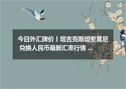 今日外汇牌价丨塔吉克斯坦索莫尼 兑换人民币最新汇率行情 2026年05月22日