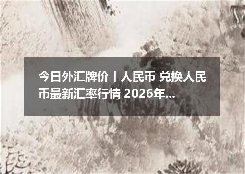 今日外汇牌价丨人民币 兑换人民币最新汇率行情 2026年04月12日