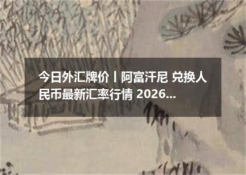 今日外汇牌价丨阿富汗尼 兑换人民币最新汇率行情 2026年04月13日