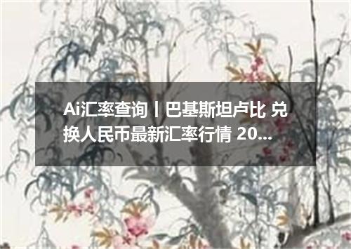 Ai汇率查询丨巴基斯坦卢比 兑换人民币最新汇率行情 2026年09月25日