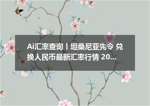 Ai汇率查询丨坦桑尼亚先令 兑换人民币最新汇率行情 2026年10月17日