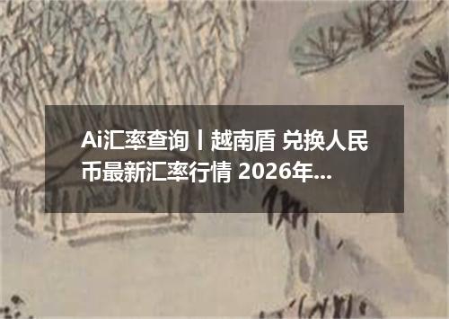 Ai汇率查询丨越南盾 兑换人民币最新汇率行情 2026年10月30日