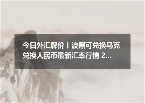 今日外汇牌价丨波黑可兑换马克 兑换人民币最新汇率行情 2026年04月14日