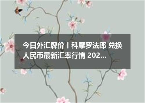 今日外汇牌价丨科摩罗法郎 兑换人民币最新汇率行情 2026年04月15日